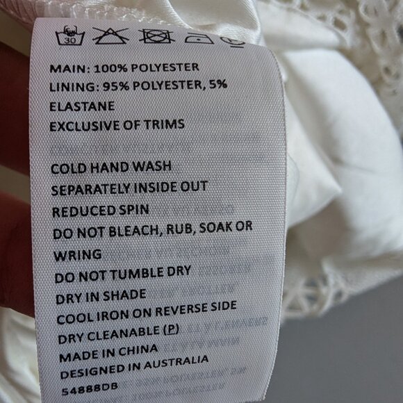 Bardot Lana Lace Mini Dress In Ivory women's size 6 Bridal shower bachelorette - Picture 14 of 14